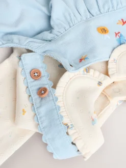 Caractère bleu - Ensemble body et collants à manches longues en velours côtelé pour bébé (0mois-2ans)