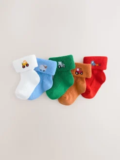 Caractère lumineux - Chaussettes à roulettes brodées 5 Lot (0mths-2yrs)