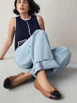 Caramel Nude - Ballerines à bout rond