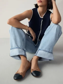 Caramel Nude - Ballerines à bout rond