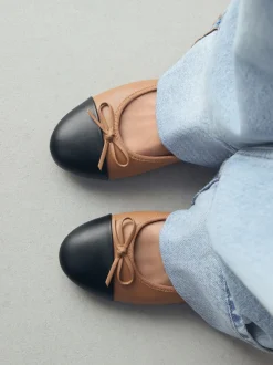 Caramel Nude - Ballerines à bout rond