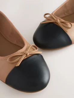 Caramel Nude - Ballerines à bout rond