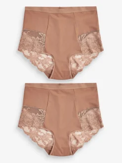 Caramel Nude - Imprimé Gainant Culotte brésilienne dos lacé 2 Lot