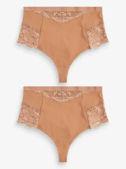 Caramel Nude - Tongs taille haute légers et modelants pour le contrôle de l'abdomen 2 Pack