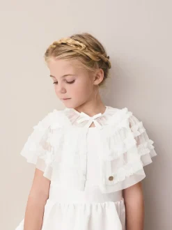 Cardigan Laura Ashley cape en maille de demoiselle d’honneur à volants