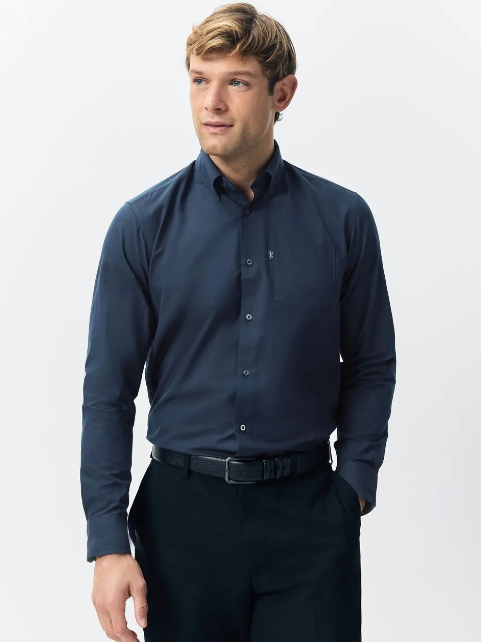 Carreaux Blackwatch bleu marine/vert - Lot de 2 chemises Oxford à manches longues