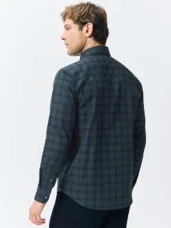 Carreaux Blackwatch bleu marine/vert - Lot de 2 chemises Oxford à manches longues