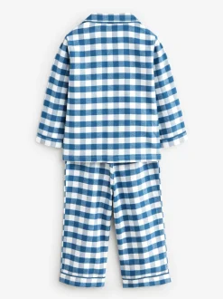 Carreaux bleu/blanc - Pyjama boutonné (9 mois-10 ans)