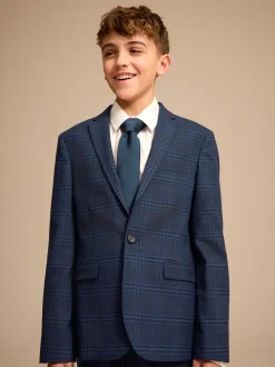 Carreaux bleu/bleu marine - Veste de costume (3-16ans)