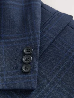 Carreaux bleu/bleu marine - Veste de costume (3-16ans)