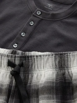 Carreaux gris ardoise - Ensemble pyjama Motionflex texturé confortable à manches longues