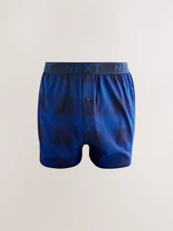 Carreaux marine/bordeaux - Lot de 5 boxers amples