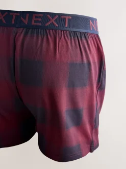Carreaux marine/bordeaux - Lot de 5 boxers amples