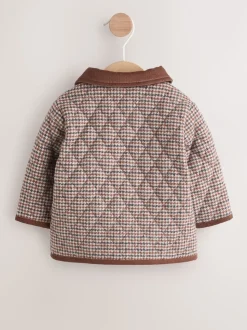 Carreaux Marron Heritage - Veste matelassée à col en velours côtelé pour bébé (0mois2ans)