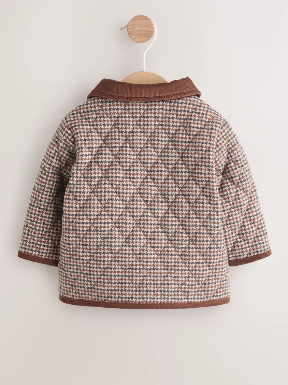 Carreaux Marron Heritage - Veste matelassée à col en velours côtelé pour bébé (0mois2ans)