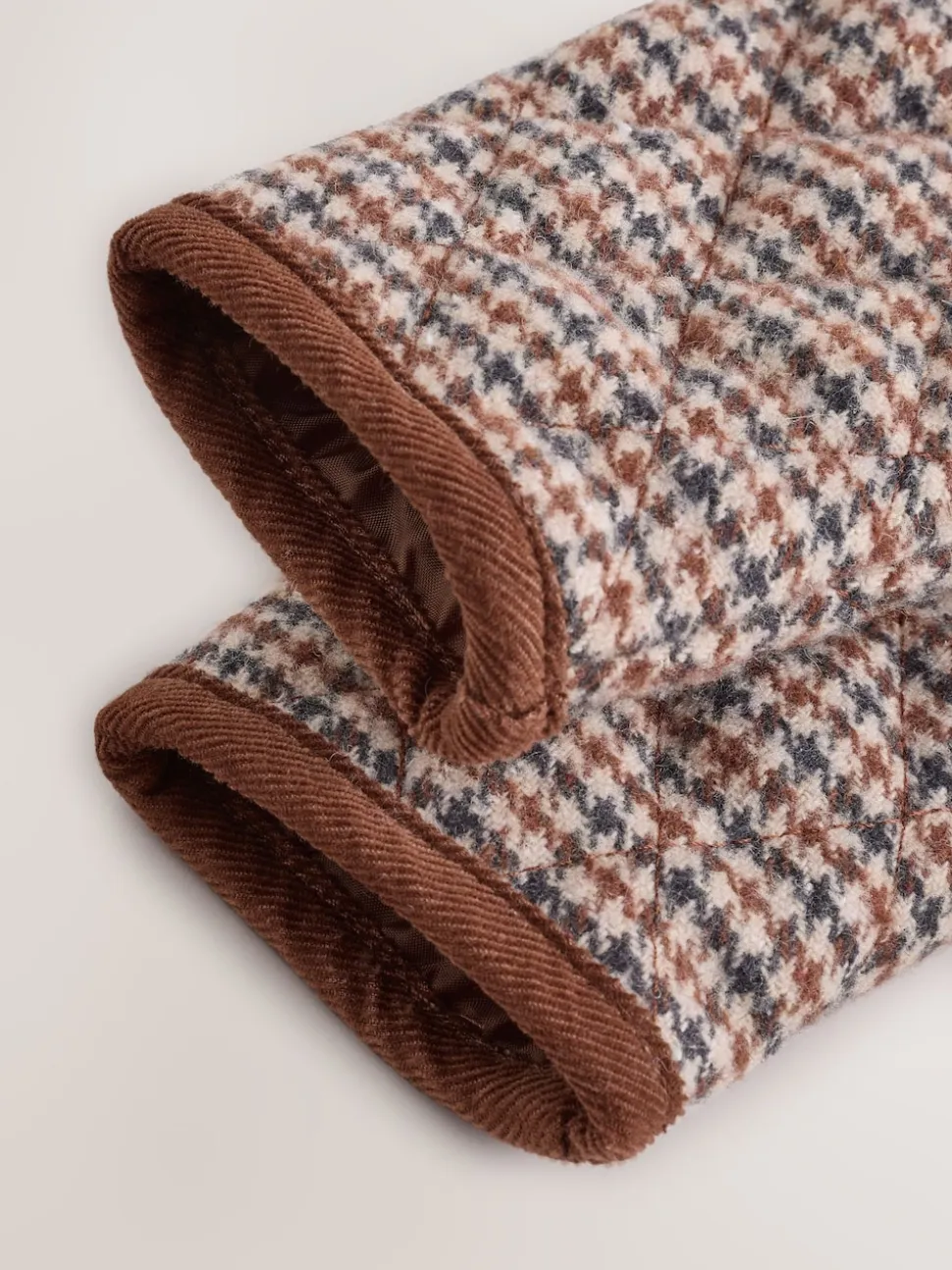 Carreaux Marron Heritage - Veste matelassée à col en velours côtelé pour bébé (0mois2ans)