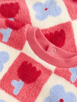 Carreaux rouge/violet - Ensemble de Hauts et Leggings en polaire Bébé 2 pièces (0mois-2ans)