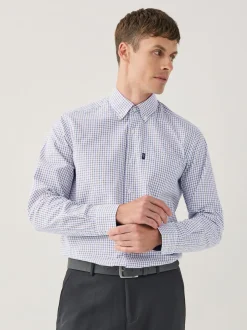 Carreaux Tattersall écru - Chemise Oxford ajustée Easy Iron Button Down
