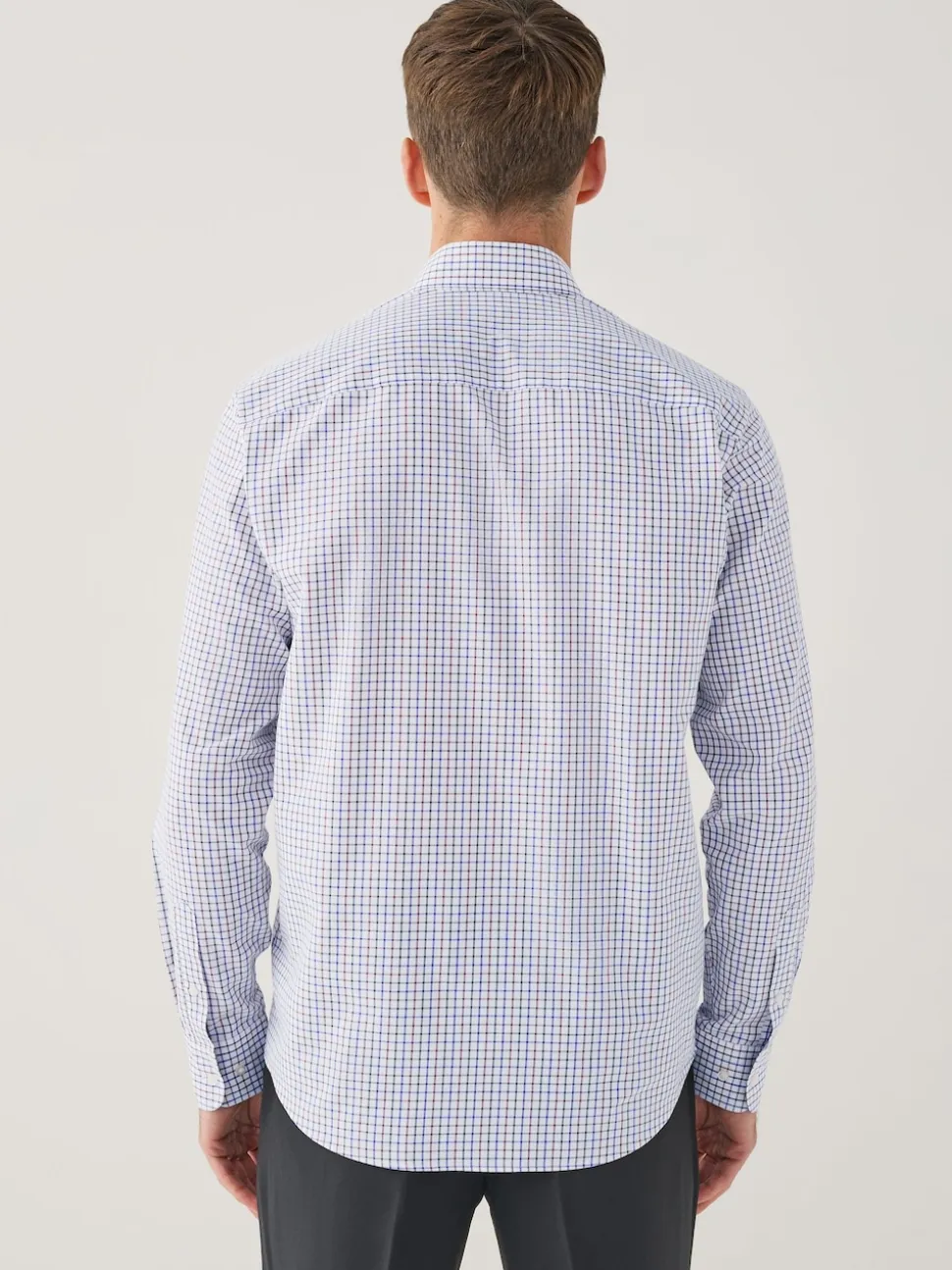 Carreaux Tattersall écru - Chemise Oxford ajustée Easy Iron Button Down