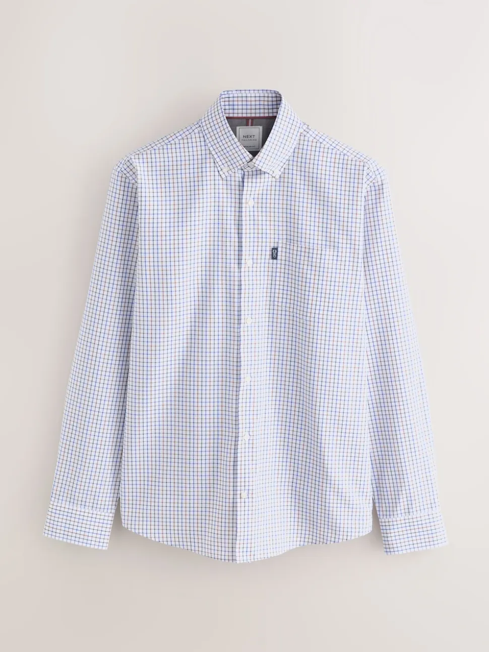 Carreaux Tattersall écru - Chemise Oxford ajustée Easy Iron Button Down