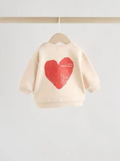 Casse-cœur neutre/rouge - Ensemble Sweat-shirt et Leggings bébé (0mois-2ans)