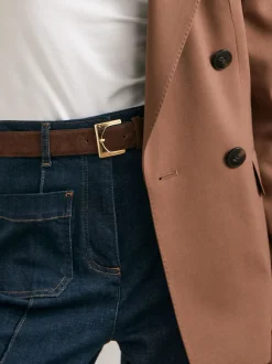 Ceinture à boucle carrée en daim Reiss Belinda