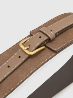 Ceinture corset en cuir et daim Reiss Beatrix