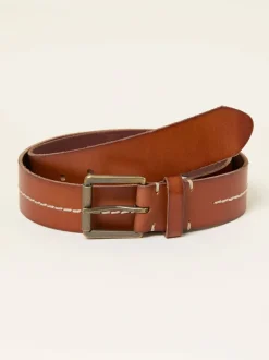 Ceinture FatFace en cuir à surpiqûres