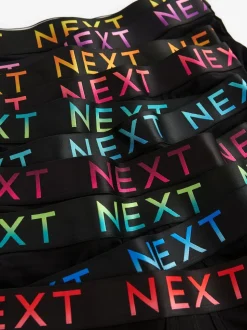 Ceintures noires à texte ombré - Coupe standard - Caleçon A-Front 10 Pack