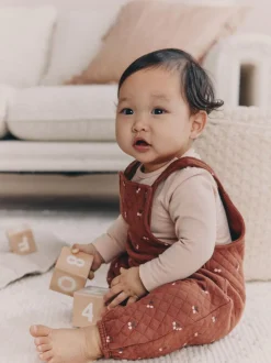 Cerise marron - Ensemble 2 pièces avec salopette matelassée et body bébé (0mois-3ans)