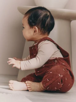 Cerise marron - Ensemble 2 pièces avec salopette matelassée et body bébé (0mois-3ans)