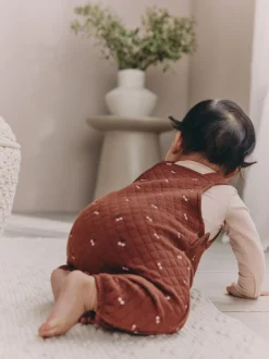 Cerise marron - Ensemble 2 pièces avec salopette matelassée et body bébé (0mois-3ans)