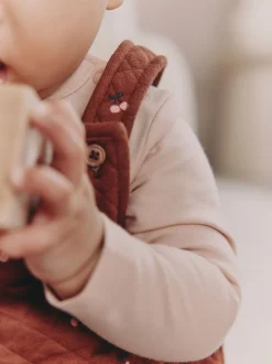 Cerise marron - Ensemble 2 pièces avec salopette matelassée et body bébé (0mois-3ans)