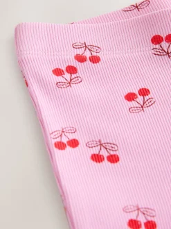 Cerise rose/rouge - Leggings évasés à côtes (3-16ans)