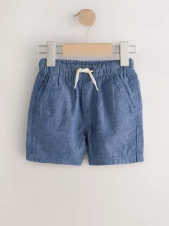 Chambray bleu - Short à enfiler (3mois à7ans)