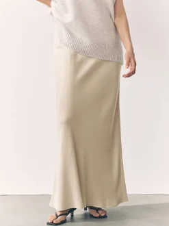 Champagne doré - Jupe Midi Satin
