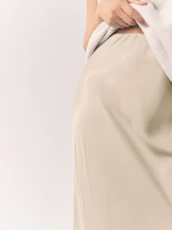 Champagne doré - Jupe Midi Satin