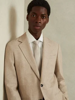 Champagne doux - Cravate Reiss Ceremony en soie texturée Blend