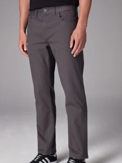 charbon de bois - Straight Fit Classic Jeans extensibles