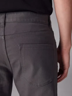 charbon de bois - Straight Fit Classic Jeans extensibles