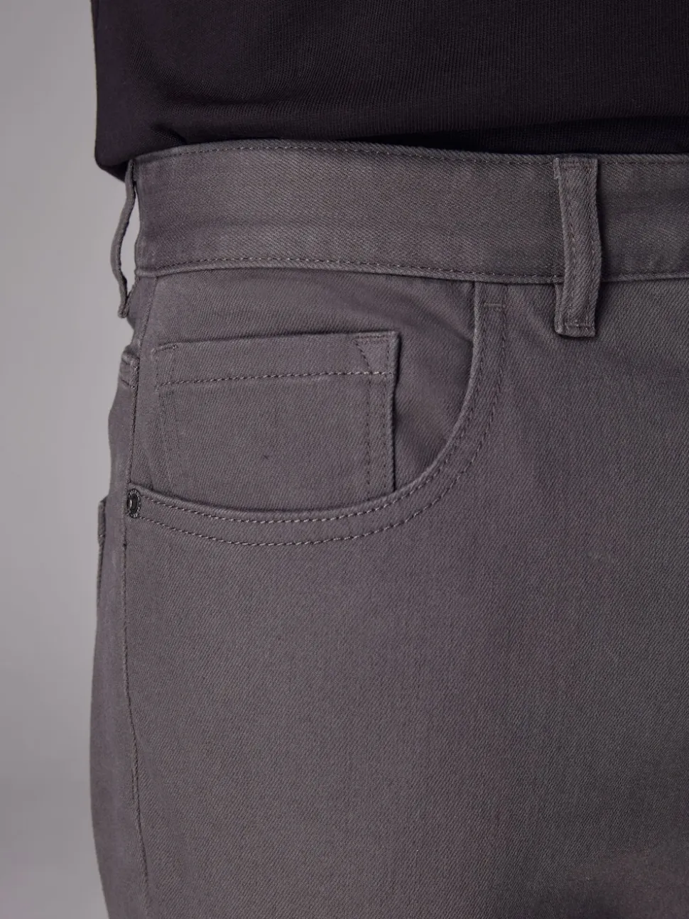 charbon de bois - Straight Fit Classic Jeans extensibles