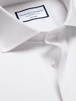 Charles Tyrwhitt Coupe ajustée  100% Cotton Cutaway Col Non Iron Poplin Chemises