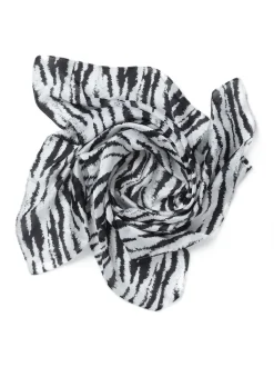Écharpe Aela noire à imprimé zèbre