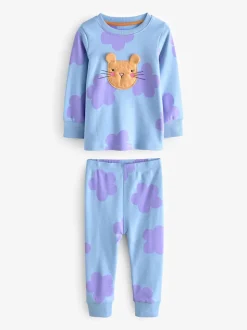 Chat/ Licorne/ Fleur pastel - Lot de 3 pyjamas Snuggle à manches longues (9mois-12ans)