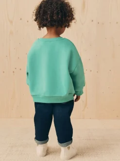 Chat vert - Sweat à col ras du cou (3mths-7yrs)