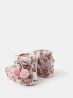 Chaussons Accessorize imprimé léopard duveteux pour fille