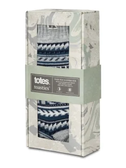 Chaussons chaussettes Totes Toasties Fair Isle doublés en sherpa pour homme