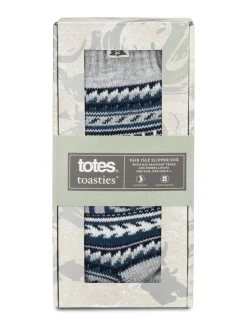 Chaussons chaussettes Totes Toasties Fair Isle doublés en sherpa pour homme