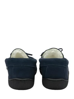 Chaussons Dunlop en cuir doublés de fausse fourrure pour homme