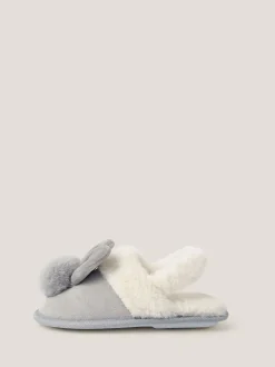 Chaussons Monsoon lapin à pompons duveteux